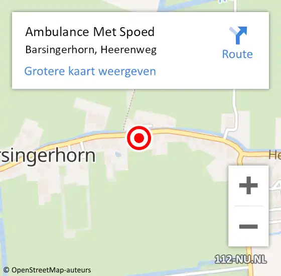 Locatie op kaart van de 112 melding: Ambulance Met Spoed Naar Barsingerhorn, Heerenweg op 30 januari 2015 10:24