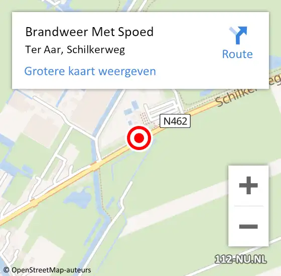 Locatie op kaart van de 112 melding: Brandweer Met Spoed Naar Ter Aar, Schilkerweg op 28 oktober 2013 14:02