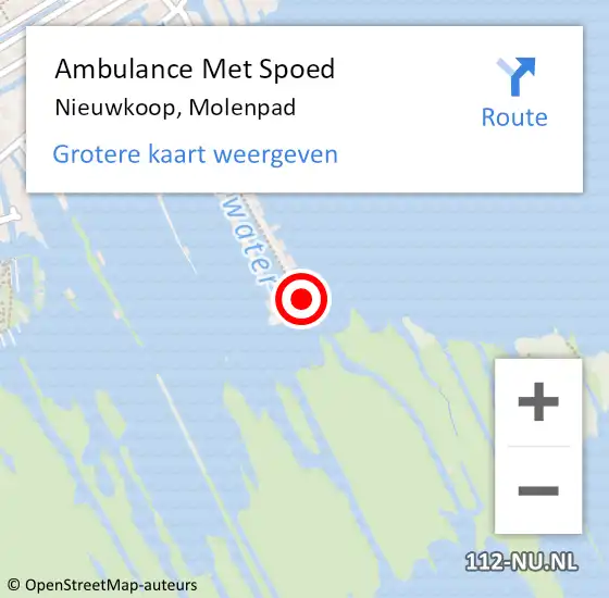 Locatie op kaart van de 112 melding: Ambulance Met Spoed Naar Nieuwkoop, Molenpad op 30 januari 2015 10:33