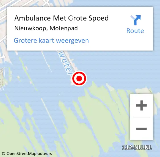 Locatie op kaart van de 112 melding: Ambulance Met Grote Spoed Naar Nieuwkoop, Molenpad op 30 januari 2015 10:36