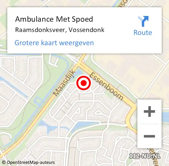 Locatie op kaart van de 112 melding: Ambulance Met Spoed Naar Raamsdonksveer, Vossendonk op 30 januari 2015 10:39