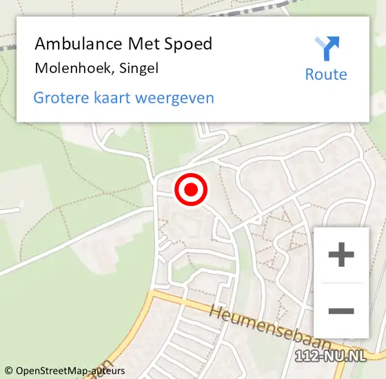 Locatie op kaart van de 112 melding: Ambulance Met Spoed Naar Molenhoek, Singel op 28 oktober 2013 14:05