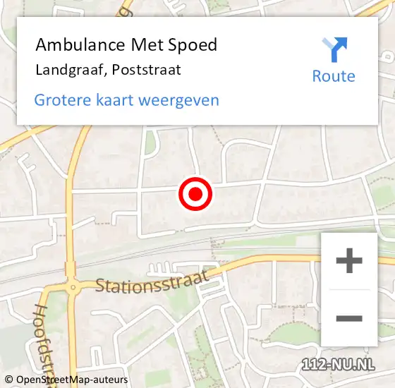 Locatie op kaart van de 112 melding: Ambulance Met Spoed Naar Landgraaf, Poststraat op 30 januari 2015 12:19