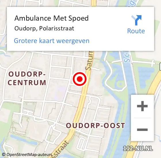 Locatie op kaart van de 112 melding: Ambulance Met Spoed Naar Oudorp, Polarisstraat op 30 januari 2015 14:01