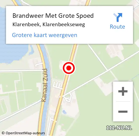 Locatie op kaart van de 112 melding: Brandweer Met Grote Spoed Naar Klarenbeek, Klarenbeekseweg op 30 januari 2015 14:03