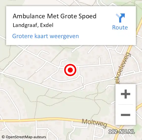 Locatie op kaart van de 112 melding: Ambulance Met Grote Spoed Naar Landgraaf, Exdel op 30 januari 2015 14:24