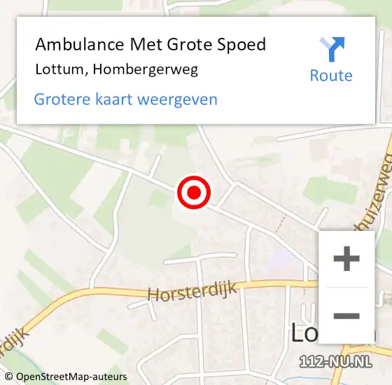 Locatie op kaart van de 112 melding: Ambulance Met Grote Spoed Naar Lottum, Hombergerweg op 30 januari 2015 14:33