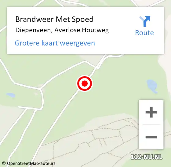Locatie op kaart van de 112 melding: Brandweer Met Spoed Naar Diepenveen, Averlose Houtweg op 28 oktober 2013 14:15