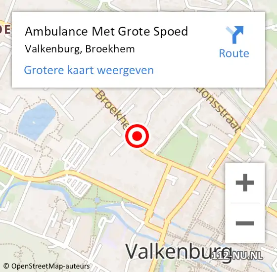 Locatie op kaart van de 112 melding: Ambulance Met Grote Spoed Naar Valkenburg, Broekhem op 30 januari 2015 15:58