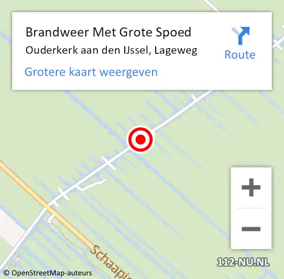 Locatie op kaart van de 112 melding: Brandweer Met Grote Spoed Naar Ouderkerk aan den IJssel, Lageweg op 30 januari 2015 16:20