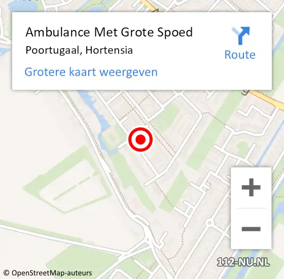 Locatie op kaart van de 112 melding: Ambulance Met Grote Spoed Naar Poortugaal, Hortensia op 11 september 2013 05:23