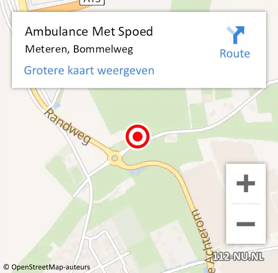 Locatie op kaart van de 112 melding: Ambulance Met Spoed Naar Meteren, Bommelweg op 30 januari 2015 18:32