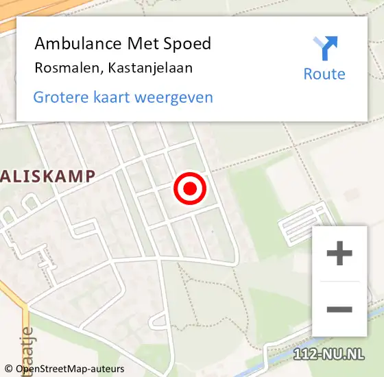 Locatie op kaart van de 112 melding: Ambulance Met Spoed Naar Rosmalen, Kastanjelaan op 30 januari 2015 18:51