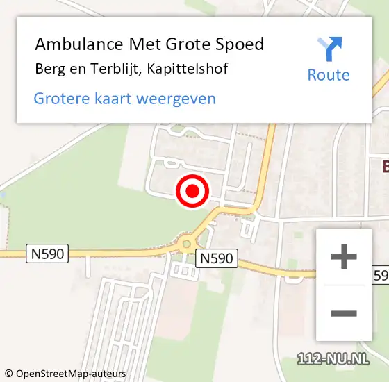 Locatie op kaart van de 112 melding: Ambulance Met Grote Spoed Naar Berg en Terblijt, Kapittelshof op 30 januari 2015 19:16