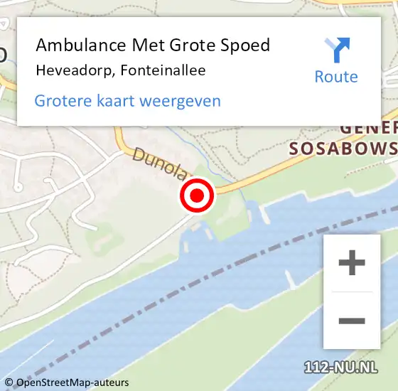 Locatie op kaart van de 112 melding: Ambulance Met Grote Spoed Naar Heveadorp, Fonteinallee op 30 januari 2015 20:15