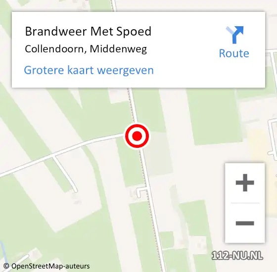 Locatie op kaart van de 112 melding: Brandweer Met Spoed Naar Collendoorn, Middenweg op 28 oktober 2013 14:25