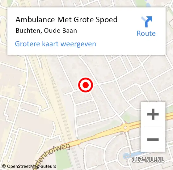 Locatie op kaart van de 112 melding: Ambulance Met Grote Spoed Naar Buchten, Oude Baan op 30 januari 2015 21:08