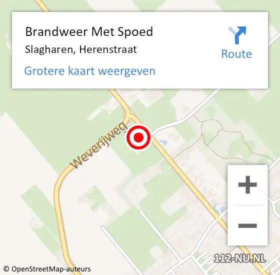 Locatie op kaart van de 112 melding: Brandweer Met Spoed Naar Slagharen, Herenstraat op 28 oktober 2013 14:28