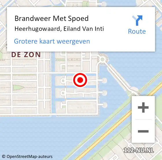 Locatie op kaart van de 112 melding: Brandweer Met Spoed Naar Heerhugowaard, Eiland Van Inti op 30 januari 2015 21:22
