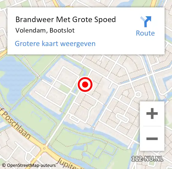 Locatie op kaart van de 112 melding: Brandweer Met Grote Spoed Naar Volendam, Bootslot op 30 januari 2015 21:54