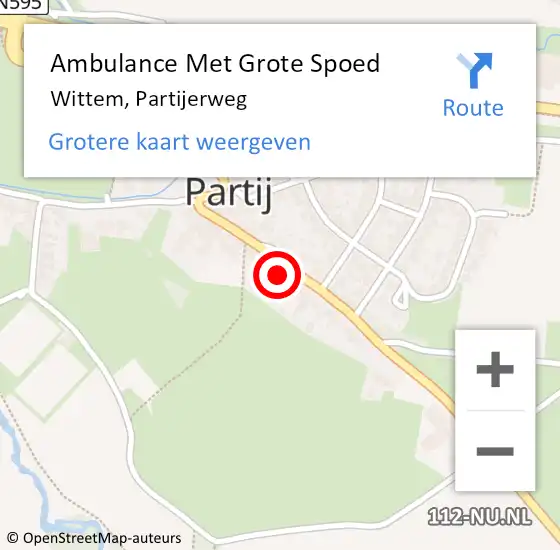 Locatie op kaart van de 112 melding: Ambulance Met Grote Spoed Naar Wittem, Partijerweg op 30 januari 2015 22:07