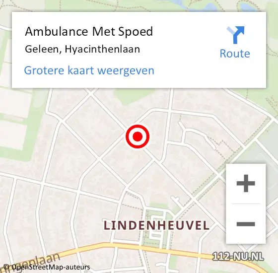 Locatie op kaart van de 112 melding: Ambulance Met Spoed Naar Geleen, Hyacinthenlaan op 30 januari 2015 23:09