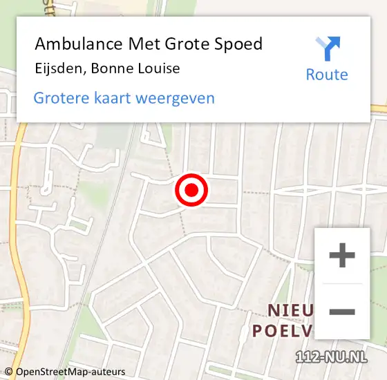 Locatie op kaart van de 112 melding: Ambulance Met Grote Spoed Naar Eijsden, Bonne Louise op 30 januari 2015 23:44