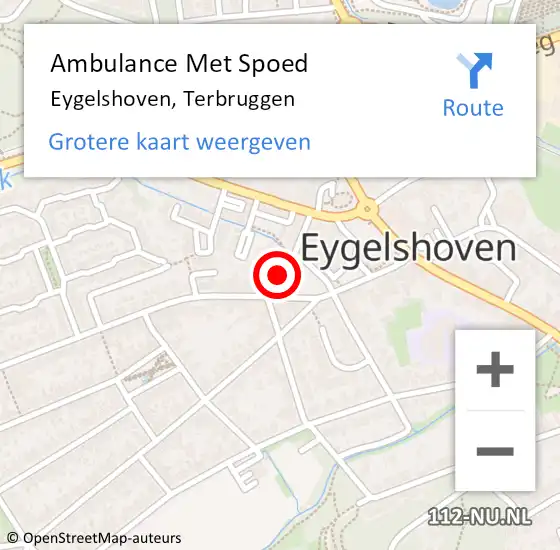 Locatie op kaart van de 112 melding: Ambulance Met Spoed Naar Eygelshoven, Terbruggen op 30 januari 2015 23:53