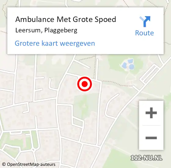 Locatie op kaart van de 112 melding: Ambulance Met Grote Spoed Naar Leersum, Plaggeberg op 31 januari 2015 00:10