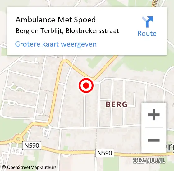 Locatie op kaart van de 112 melding: Ambulance Met Spoed Naar Berg en Terblijt, Blokbrekersstraat op 31 januari 2015 01:22