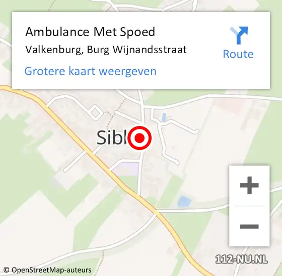 Locatie op kaart van de 112 melding: Ambulance Met Spoed Naar Valkenburg, Burg Wijnandsstraat op 31 januari 2015 01:31