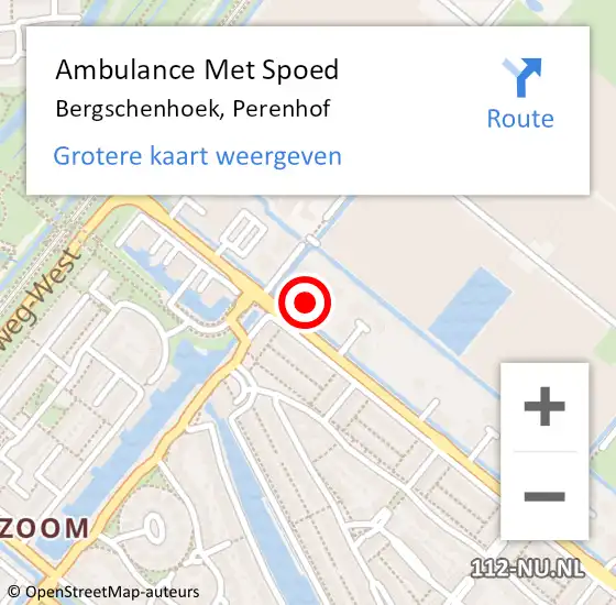 Locatie op kaart van de 112 melding: Ambulance Met Spoed Naar Bergschenhoek, Perenhof op 31 januari 2015 01:43