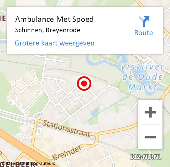 Locatie op kaart van de 112 melding: Ambulance Met Spoed Naar Schinnen, Breyenrode op 31 januari 2015 02:04