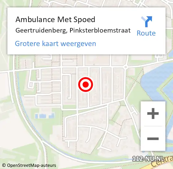 Locatie op kaart van de 112 melding: Ambulance Met Spoed Naar Geertruidenberg, Pinksterbloemstraat op 31 januari 2015 02:10