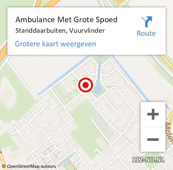 Locatie op kaart van de 112 melding: Ambulance Met Grote Spoed Naar Standdaarbuiten, Vuurvlinder op 31 januari 2015 04:10