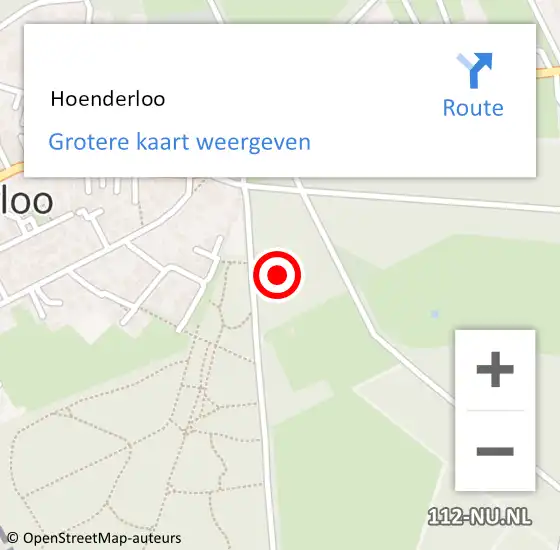 Locatie op kaart van de 112 melding:  Hoenderloo op 28 oktober 2013 14:39