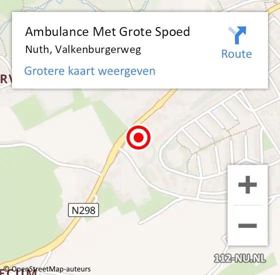 Locatie op kaart van de 112 melding: Ambulance Met Grote Spoed Naar Nuth, Valkenburgerweg op 31 januari 2015 06:19