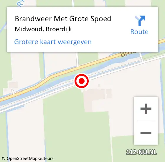 Locatie op kaart van de 112 melding: Brandweer Met Grote Spoed Naar Midwoud, Broerdijk op 31 januari 2015 06:37