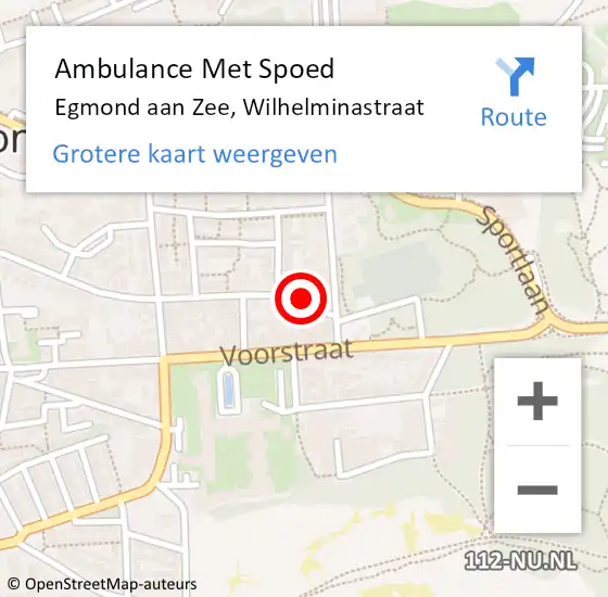 Locatie op kaart van de 112 melding: Ambulance Met Spoed Naar Egmond aan Zee, Wilhelminastraat op 31 januari 2015 07:07