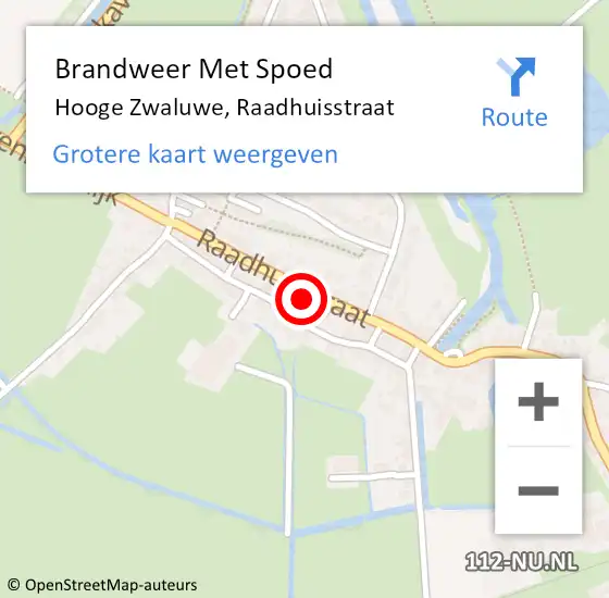 Locatie op kaart van de 112 melding: Brandweer Met Spoed Naar Hooge Zwaluwe, Raadhuisstraat op 31 januari 2015 07:50