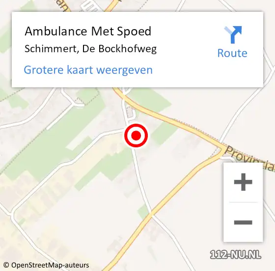 Locatie op kaart van de 112 melding: Ambulance Met Spoed Naar Schimmert, De Bockhofweg op 31 januari 2015 08:09