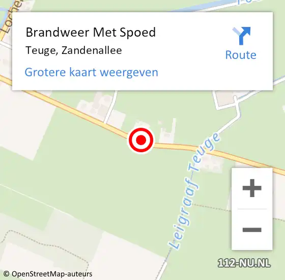 Locatie op kaart van de 112 melding: Brandweer Met Spoed Naar Teuge, Zandenallee op 28 oktober 2013 14:43