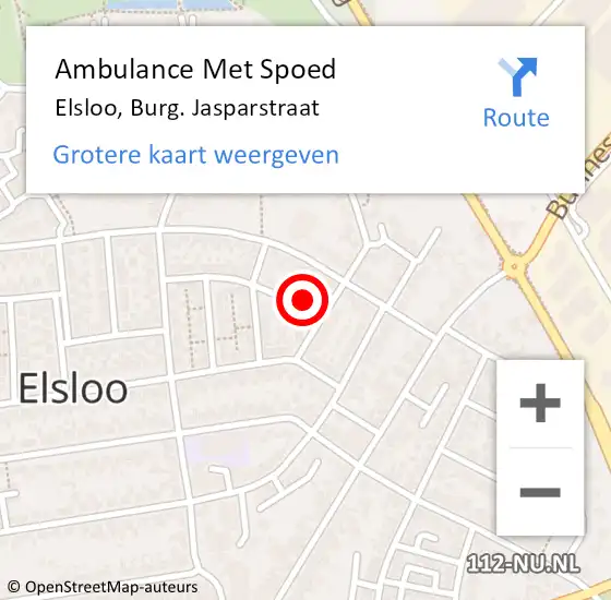 Locatie op kaart van de 112 melding: Ambulance Met Spoed Naar Elsloo, Burg. Jasparstraat op 31 januari 2015 10:11