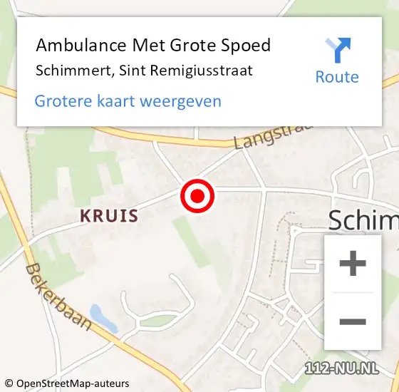 Locatie op kaart van de 112 melding: Ambulance Met Grote Spoed Naar Schimmert, Sint Remigiusstraat op 31 januari 2015 11:11