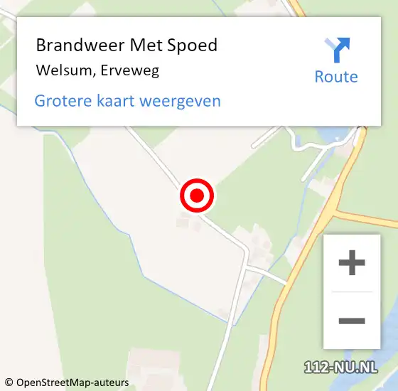 Locatie op kaart van de 112 melding: Brandweer Met Spoed Naar Welsum, Erveweg op 28 oktober 2013 14:51