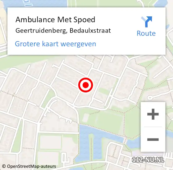 Locatie op kaart van de 112 melding: Ambulance Met Spoed Naar Geertruidenberg, Bedaulxstraat op 31 januari 2015 12:06