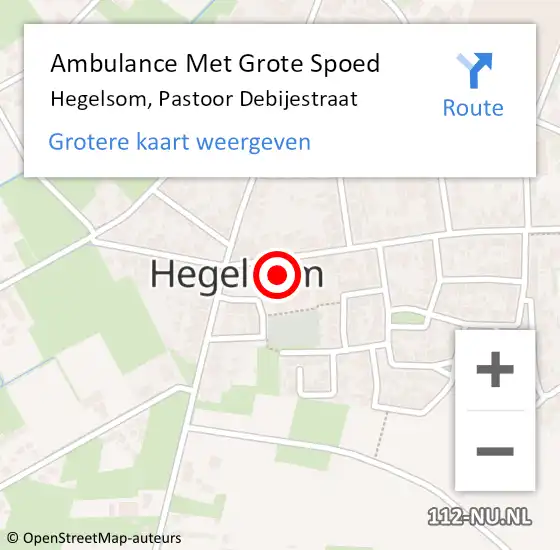 Locatie op kaart van de 112 melding: Ambulance Met Grote Spoed Naar Hegelsom, Pastoor Debijestraat op 31 januari 2015 12:36