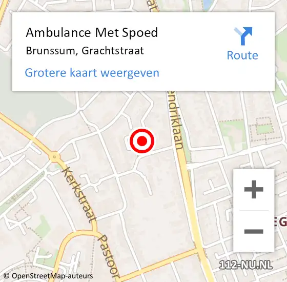 Locatie op kaart van de 112 melding: Ambulance Met Spoed Naar Brunssum, Grachtstraat op 31 januari 2015 13:00