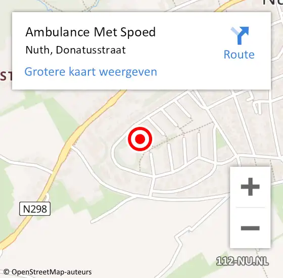 Locatie op kaart van de 112 melding: Ambulance Met Spoed Naar Nuth, Donatusstraat op 31 januari 2015 13:11