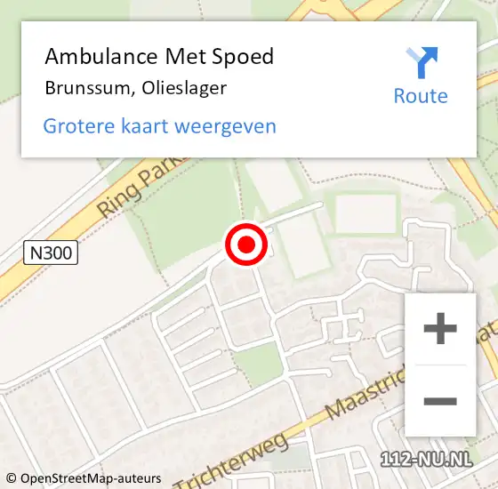 Locatie op kaart van de 112 melding: Ambulance Met Spoed Naar Brunssum, Olieslager op 31 januari 2015 13:30